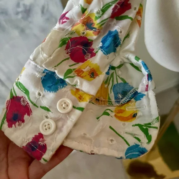 Vintage‎ Eyelet Embroidered Shirt Jacket - Picture 5 of 6